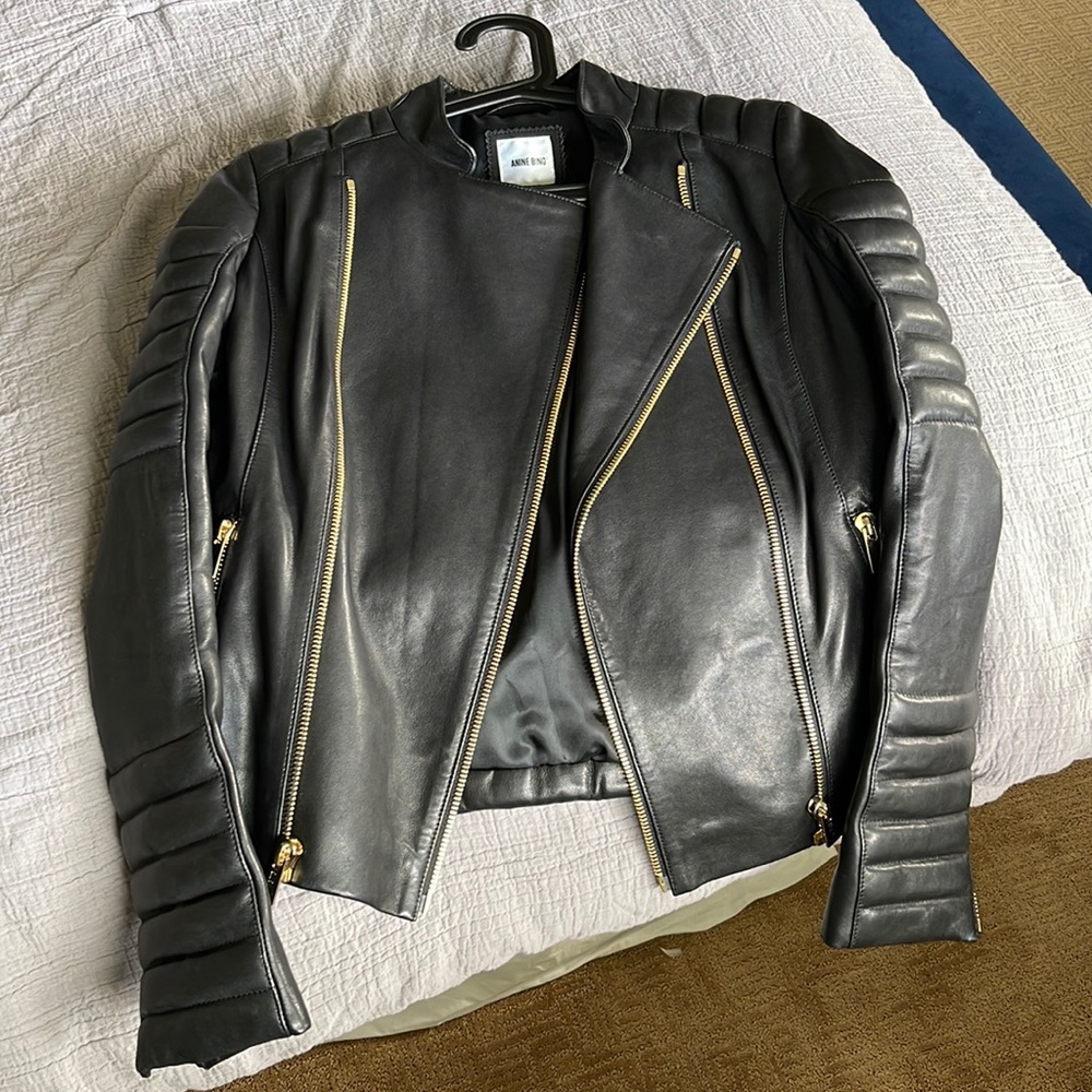 ANINE BING leather motorcycle jacket